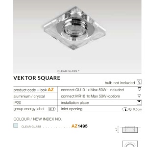 Spot incastrat tavan/plafon VEKTOR SQUARE 70442 universul-luminii.ro