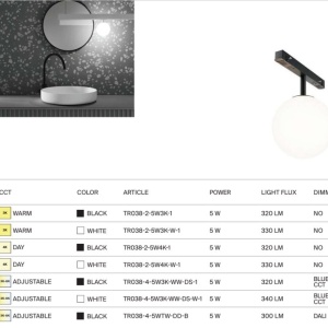 Spot LED, accesoriu pentru sina magnetica Exility, Luna negru 4000K 238852 universul-luminii.ro