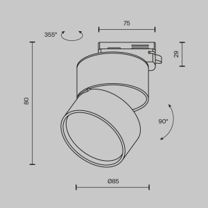 Spot LED, accesoriu pentru sinele monofazate Unity, ONDA 2700K alb - Img 11