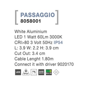 Spot LED ambiental de exterior IP54 PASSAGGIO NVL-8058001 79722 universul-luminii.ro