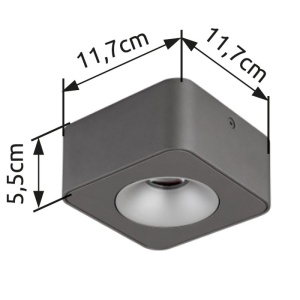 Spot LED aplicat aluminiu gri HANGARAU 1 - Img 5