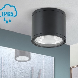 Spot LED aplicat cu protectie la umiditate IP65, SPUTNIK 14,5cm, negru 197162 universul-luminii.ro