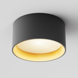 Spot LED aplicat design tehnic Vega D-14cm negru/auriu - Img 3