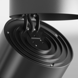 Spot LED aplicat directionabil design tehnic Yin negru, 4000K 119722 universul-luminii.ro