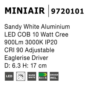 Spot LED aplicat, directionabil MINIAIR alb NVL-9720101 - Img 3