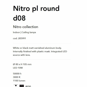 Spot LED aplicat modern Nitro pl round d08 BIANCO - Img 3