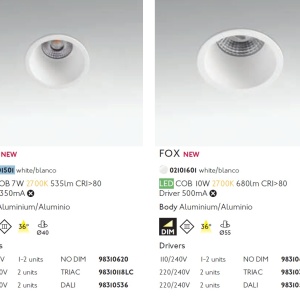 Spot LED dimabil / incastrabil tavan / plafon FOX alb 7W 85022 universul-luminii.ro