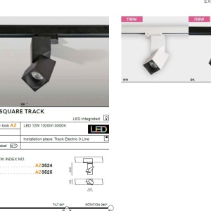 Spot LED directionabil pe sina SANTOS SQUARE TRACK alb - Img 3