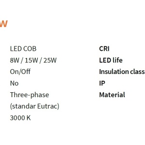 Spot LED directionabil pentru sina Link, FOX 15W CRI80 41° 3000K WH 250434 IDL 189352 universul-luminii.ro