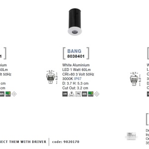 Spot LED incastrabil ambiental de exterior IP67 BANG NVL-8038801 187972 universul-luminii.ro