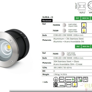 SPOT LED INCASTRABIL DE EXTERIOR SURIA-12 70593N 50892 universul-luminii.ro