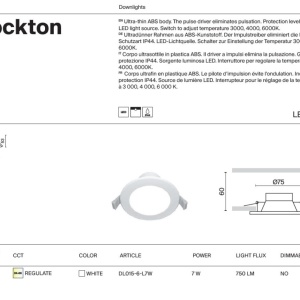 Spot LED incastrabil design tehnic IP65 Zoom alb 6cm 180172 universul-luminii.ro