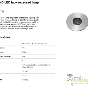 Spot LED incastrabil exterior pavaj GRUND 2W 70726 66512 universul-luminii.ro