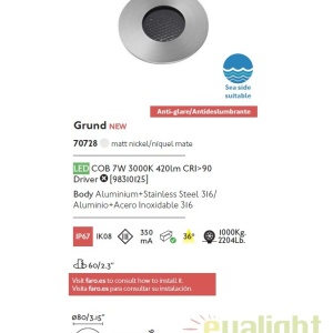 Spot LED incastrabil exterior pavaj GRUND 7W 70728 62142 universul-luminii.ro