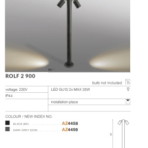 Stalp de exterior cu spoturi directionabile IP44 ROLF 2 90cm negru 97262 universul-luminii.ro