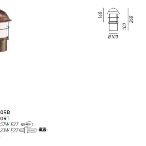 Stalp de exterior, inaltime 26cm cu protectie IP44, Garden 245.41.OR 47482 universul-luminii.ro