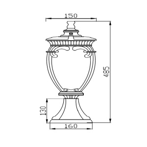 Stalp de exterior protectie IP44, Fleur H-48,5cm, bronz antic 100762 universul-luminii.ro