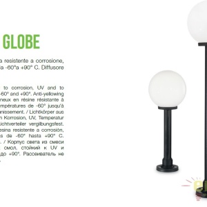 Stalp de iluminat exterior design clasic GLOBE PT1 SMALL opal 187549 59622 universul-luminii.ro