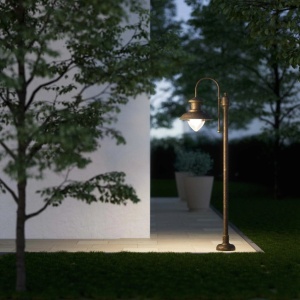 Stalp exterior IP44 realizat manual din alama Amalfi - Img 9