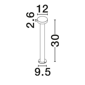 Stalp exterior IP65 LED 3000K GONG corten H-30cm - Img 3