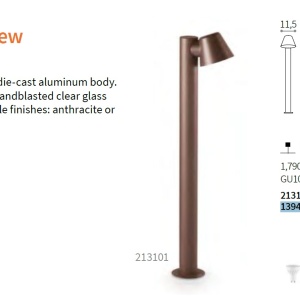 Stalp exterior modern IP43 GAS PT1 COFFEE 213101 IDL 80532 universul-luminii.ro