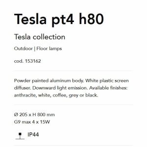 Stalp iluminat exterior design modern TESLA PT4 H80 ANTRACITE 59412 universul-luminii.ro