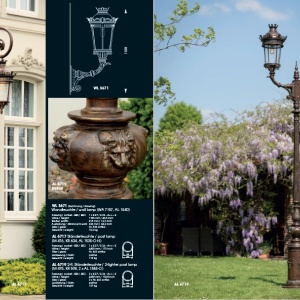 Stalp iluminat exterior din fier forjat, inaltime 490cm, AL 6717 174012 universul-luminii.ro