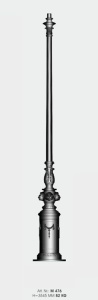 Stalp iluminat exterior din fier forjat, inaltime 490cm, AL 6717 47342 universul-luminii.ro