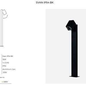 Stalp iluminat exterior modern IP54 SVAN 144822 universul-luminii.ro