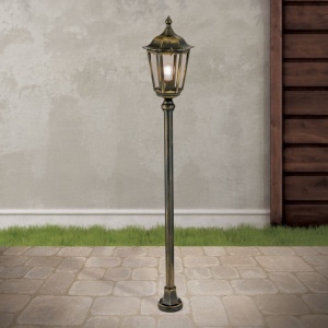 Stalp iluminat exterior stil clasic IP43 H140 Puchberg AL 11K/82576 schwarz-gold/rauch OR 631252 universul-luminii.ro