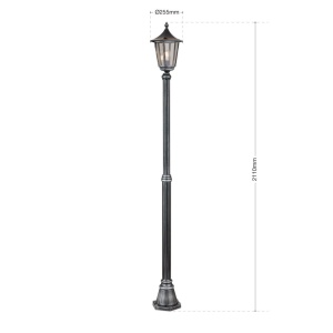 Stalp iluminat exterior stil clasic IP43 H211 Hermine AL 11K/82516/A schwarz-silber OR - Img 9