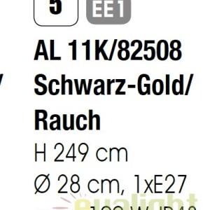 Stalp iluminat exterior stil clasic IP43 H249 Puchberg AL 11K/82508 schwarz-gold/rauch OR 47432 universul-luminii.ro