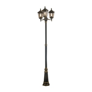 Stalp iluminat exterior stil clasic IP43 HP255 Puchberg AL 11K/82579 schwarz-gold/rauch OR