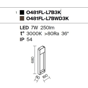 Stalp LED design modern IP54 Porte H-68cm lemn inchis 241862 universul-luminii.ro