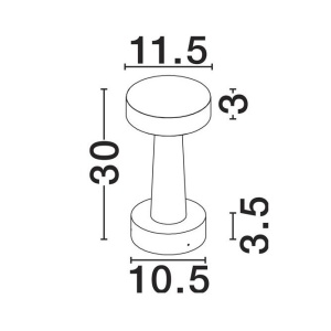 Stalp LED din ciment pentru exterior IP65 Cram Gray H-30cm 250452 universul-luminii.ro