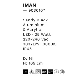 Stalp LED exterior din aluminiu antracit IP65 Iman H-105cm 251342 universul-luminii.ro