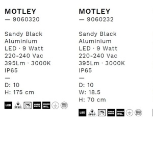 Stalp LED iluminat exterior IP65 MOTLEY H-100cm negru 559012 universul-luminii.ro