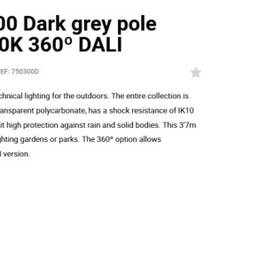 Stalp LED iluminat exterior simetric 360º IP65 RUSH 370cm 2700K DALI 129102 universul-luminii.ro