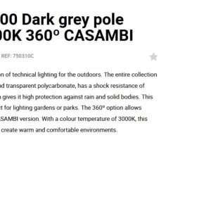 Stalp LED iluminat exterior simetric 360º IP65 RUSH 370cm 3000K CASAMBI 129162 universul-luminii.ro