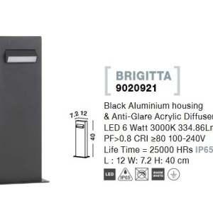 Stalp LED mic pentru iluminat exterior IP65 BRIGITTA 205672 universul-luminii.ro