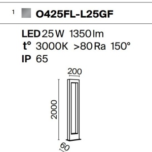 Stalp LED pentru iluminat exterior IP65 Bonn H-200cm 122352 universul-luminii.ro