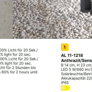 Stalp LED solar iluminat exterior cu senzor de miscare IP65 VOLTA 235862 universul-luminii.ro