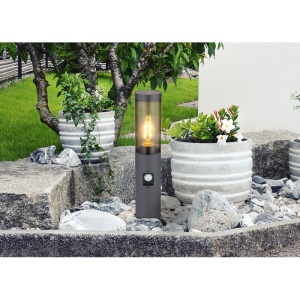 Stalp mic pentru iluminat exterior cu senzor de miscare design modern IP44 Boston antracit 135712 universul-luminii.ro