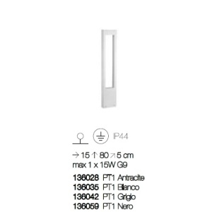 Stalp modern de exterior cu protectie IP44 VEGA PT1 negru 136059 51542 universul-luminii.ro