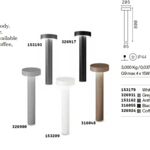 Stalp pentru iluminat exterior Tesla pt4 h80 cafeniu 143602 universul-luminii.ro