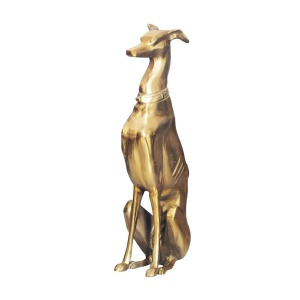 Statueta Decorativa, Figurina Ogar, Aluminiu, Auriu, WINDHUND 70cm