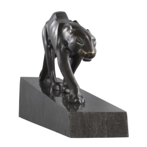 Statueta/ Obiect decorativ din marmura si bronz Pantherae 112461 HZ - Img 3