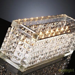 Suport pentru lumanare design LUX, realizat manual din sticla, NEFERTARI RECTANGULAR 60x15cm - Img 2