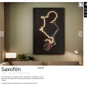 Tablou de perete decorativ cu iluminat Saxofon - Img 8