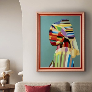 Tablou decorativ Joven con perla POP, 84x104cm